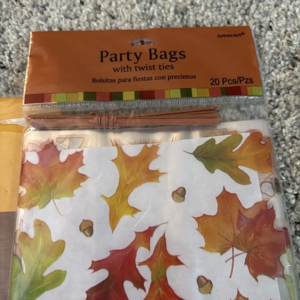 Fall party gift/treat bags Thankful and Blessed leaves & cookie bags and 2 boxes